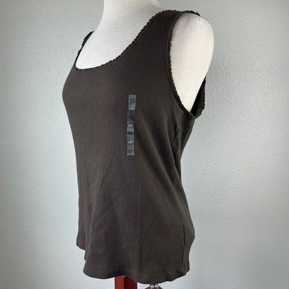 NWT Liz Claiborne Brown Tank Top Size Petite M - Picture 3 of 7